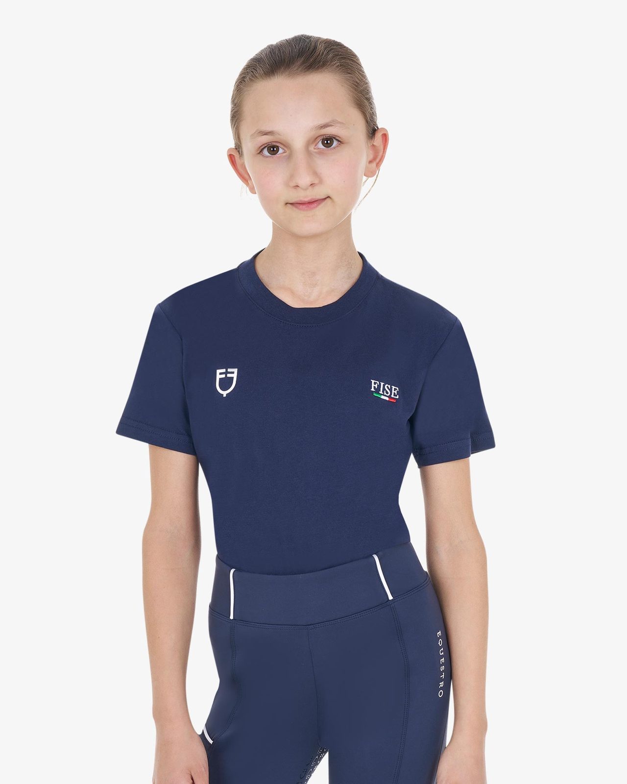 T-shirt unisex bambini slim fit Equestro X FISE