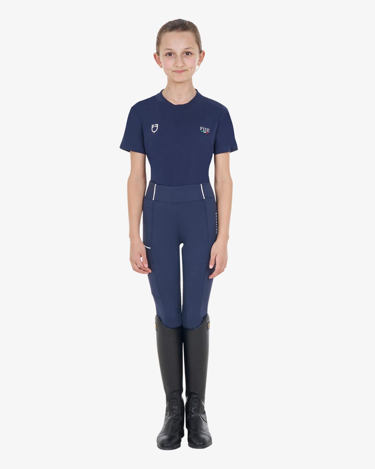T-shirt unisex bambini slim fit Equestro X FISE