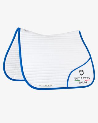 Dressage saddle pad with embroidered logo Equestro X FISE