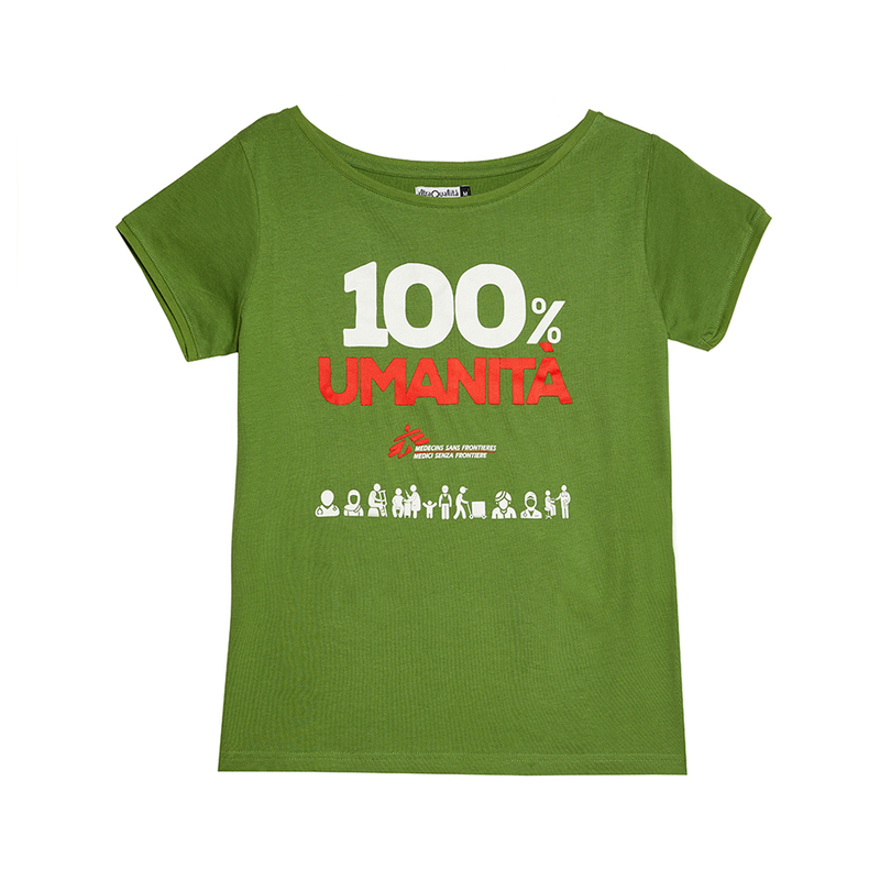 T-shirt donna verde bamboo 100% Umanità