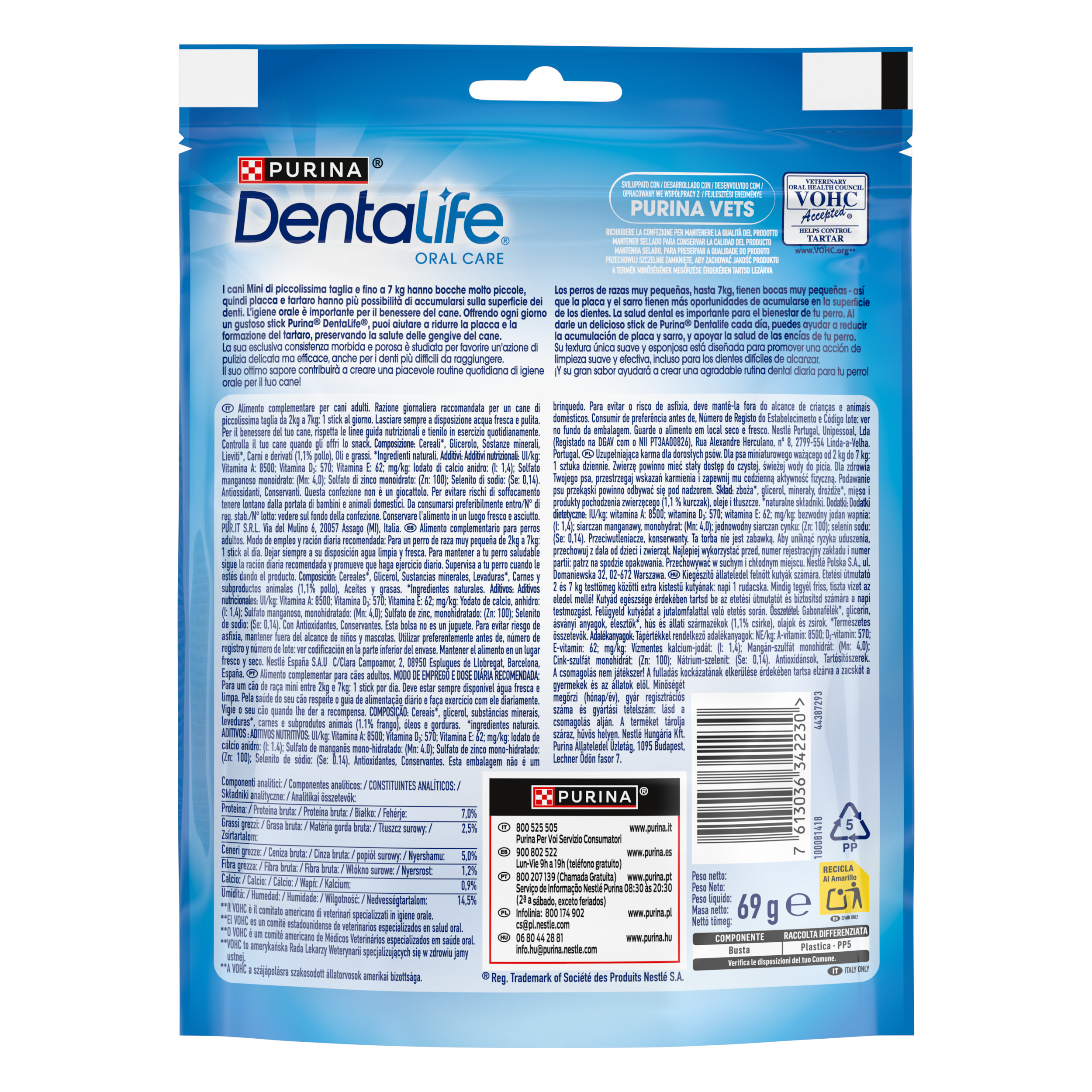 DENTALIFE Cane Snack per l'igiene orale Taglia Mini 