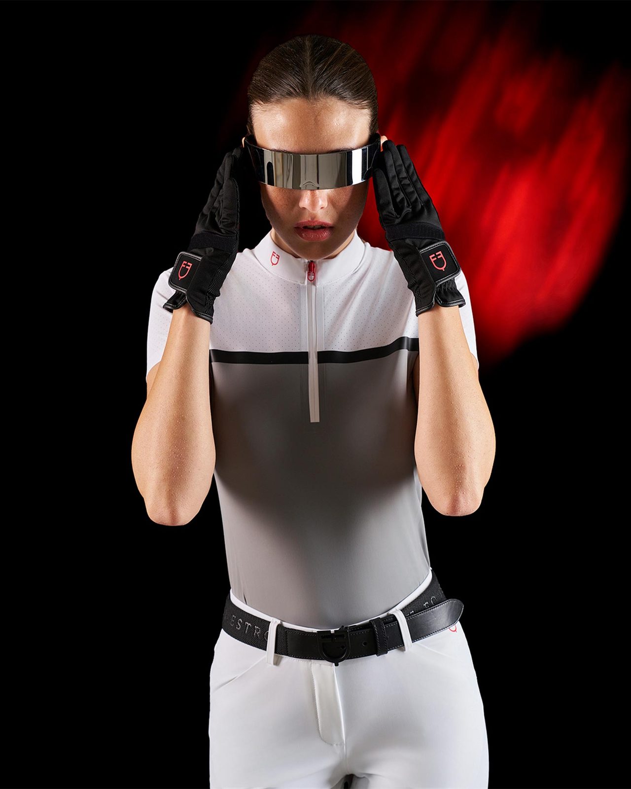 Polo concorso donna Equestro Ridertechnology tessuto traforato