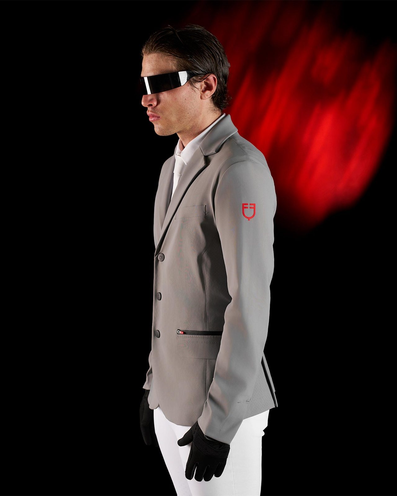 Giacca concorso uomo Equestro Ridertechnology cuciture termosaldate