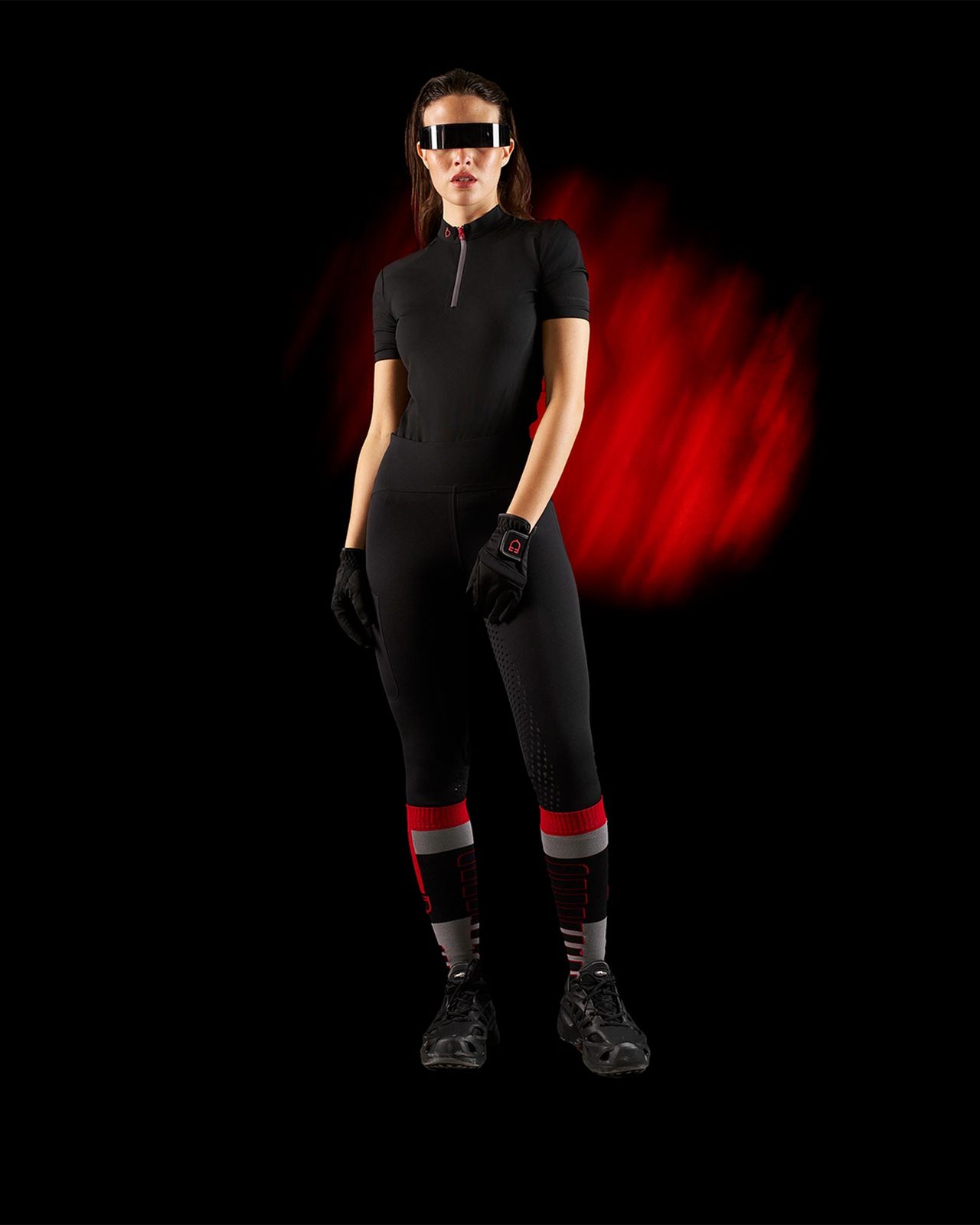 Polo training donna Equestro Ridertechnology manica corta e zip