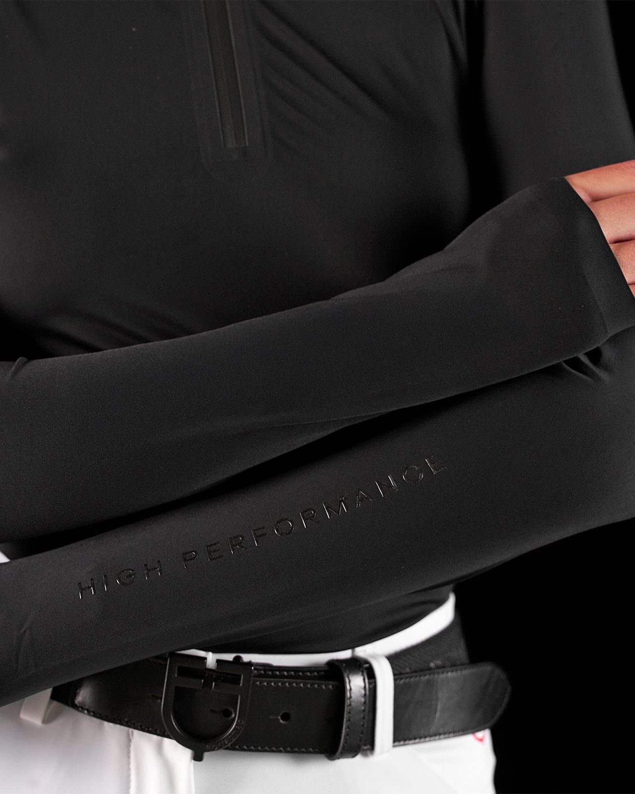 Polo concorso donna Equestro Ridertechnology manica lunga e zip