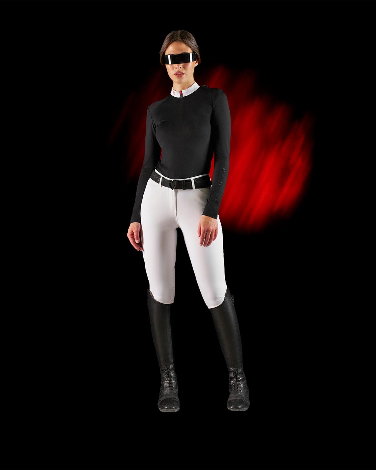 Polo concorso donna Equestro Ridertechnology manica lunga e zip