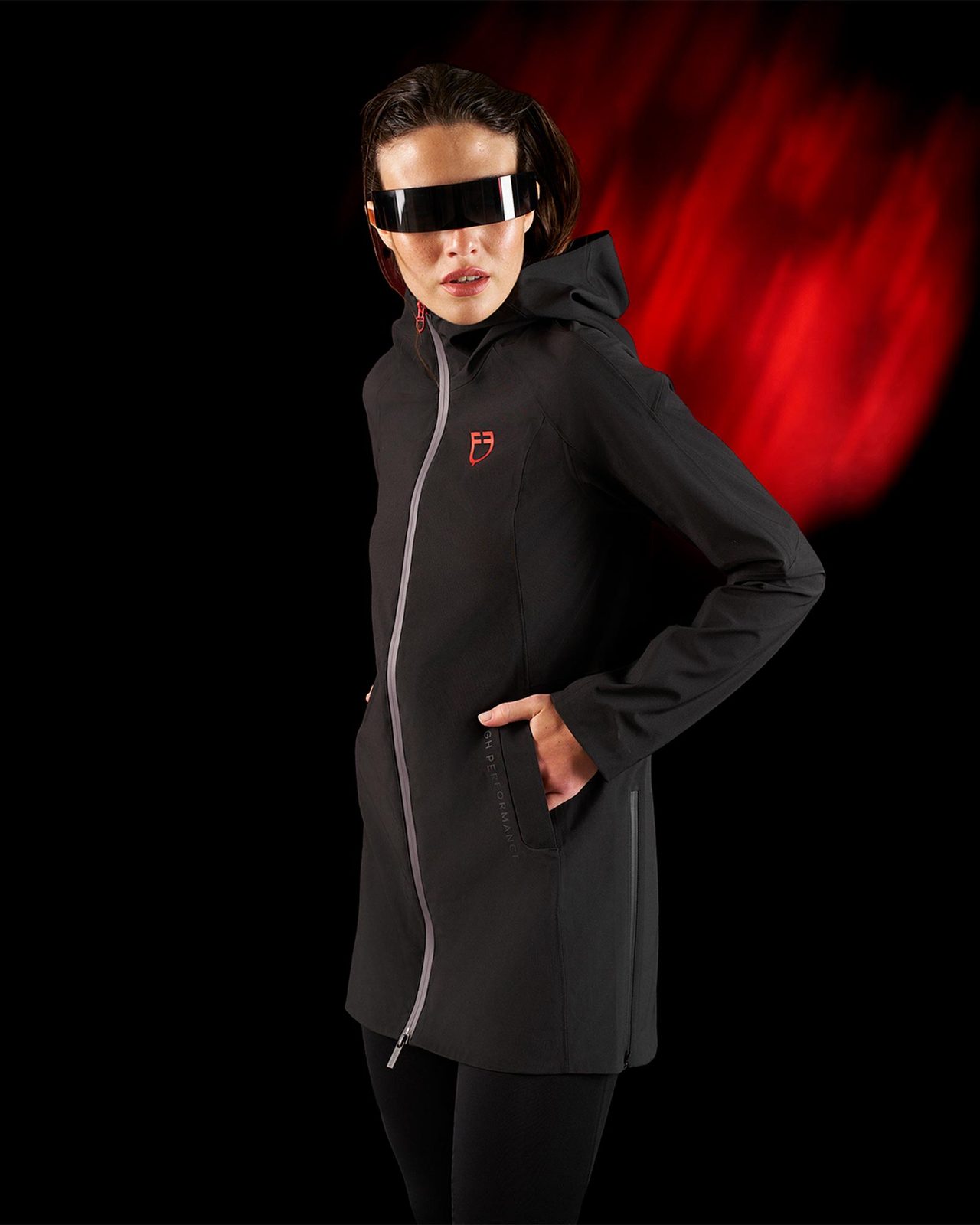 Guscio softshell donna Equestro Ridertechnology impermeabile lungo