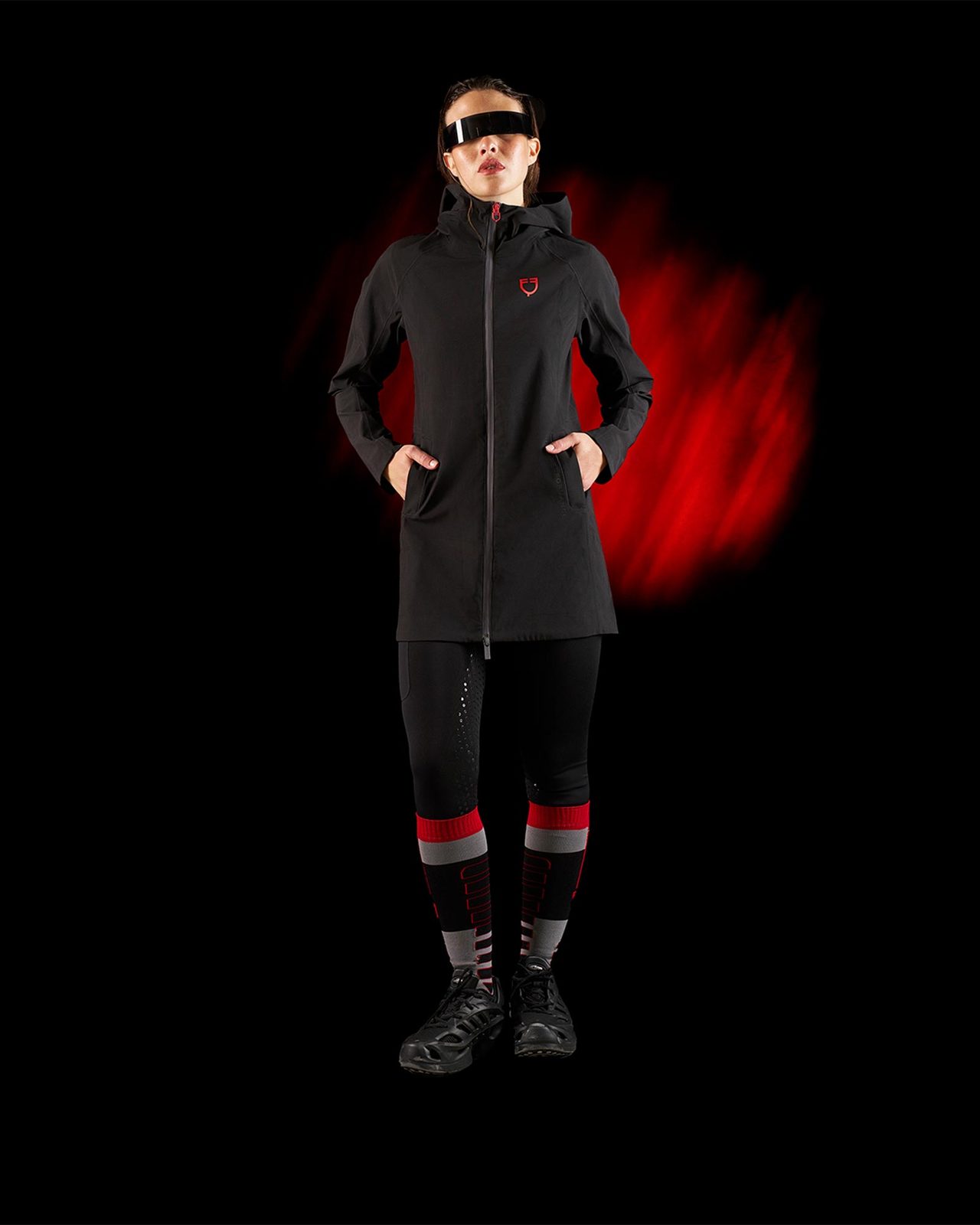 Guscio softshell donna Equestro Ridertechnology impermeabile lungo