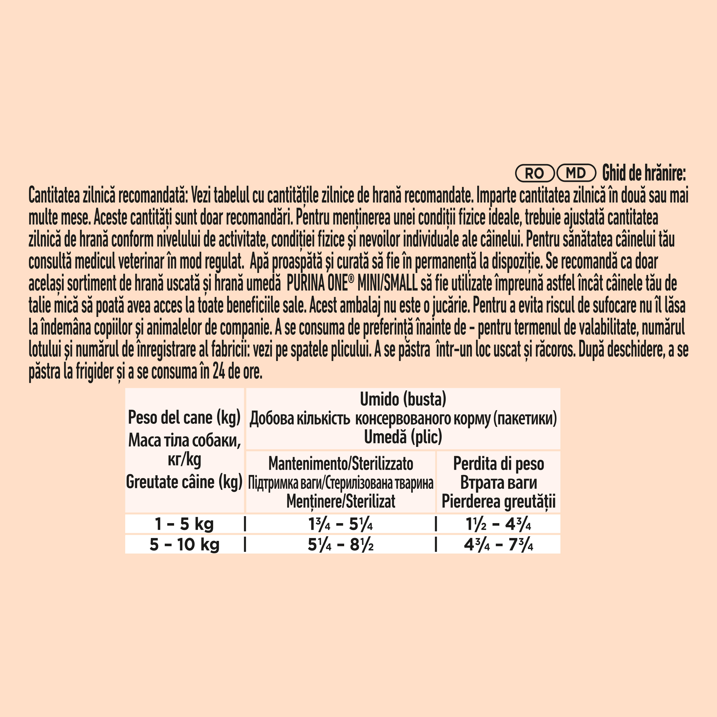 Purina ONE MINI Controllo del peso 85g Tacchino, Carote e Piselli
