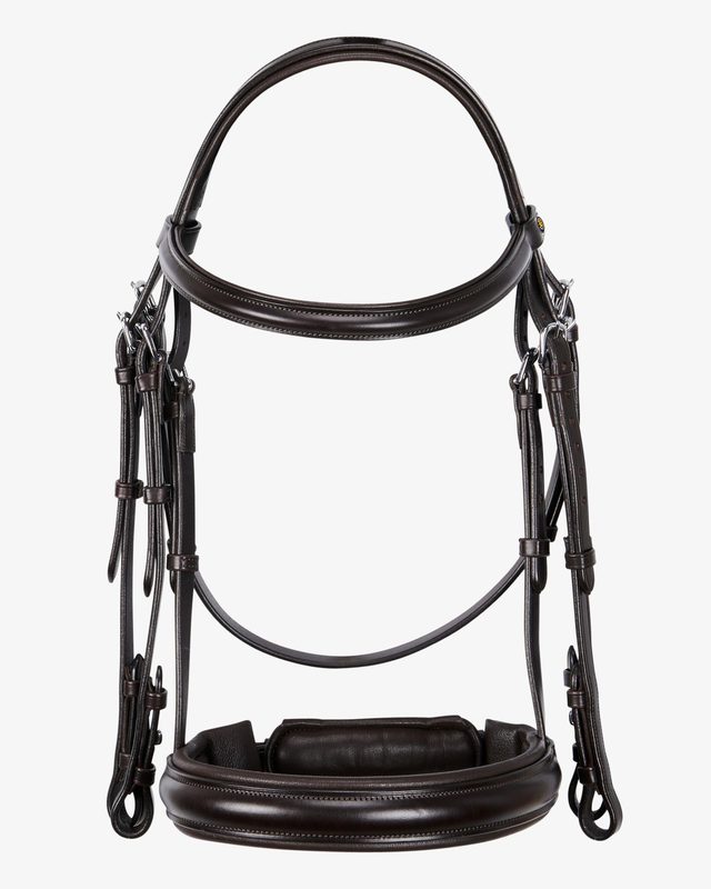 Leather dressage bridle without reins