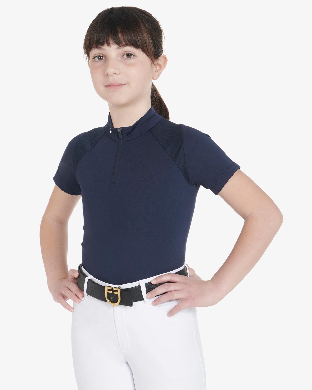 Kids' slim fit training polo shirt high performance