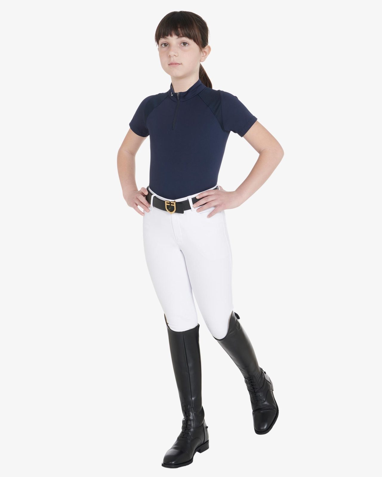 Kids' slim fit training polo shirt high performance