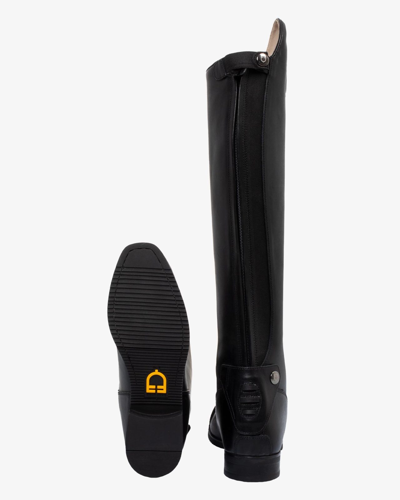 Neptune unisex leather boots with rear zipper