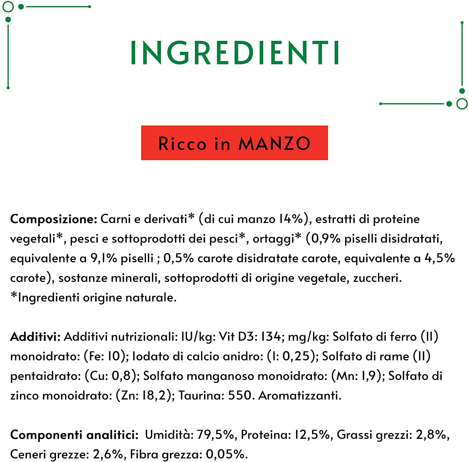 Gourmet Nature's Creations, Ricco in Manzo, guarnito con piselli e carote