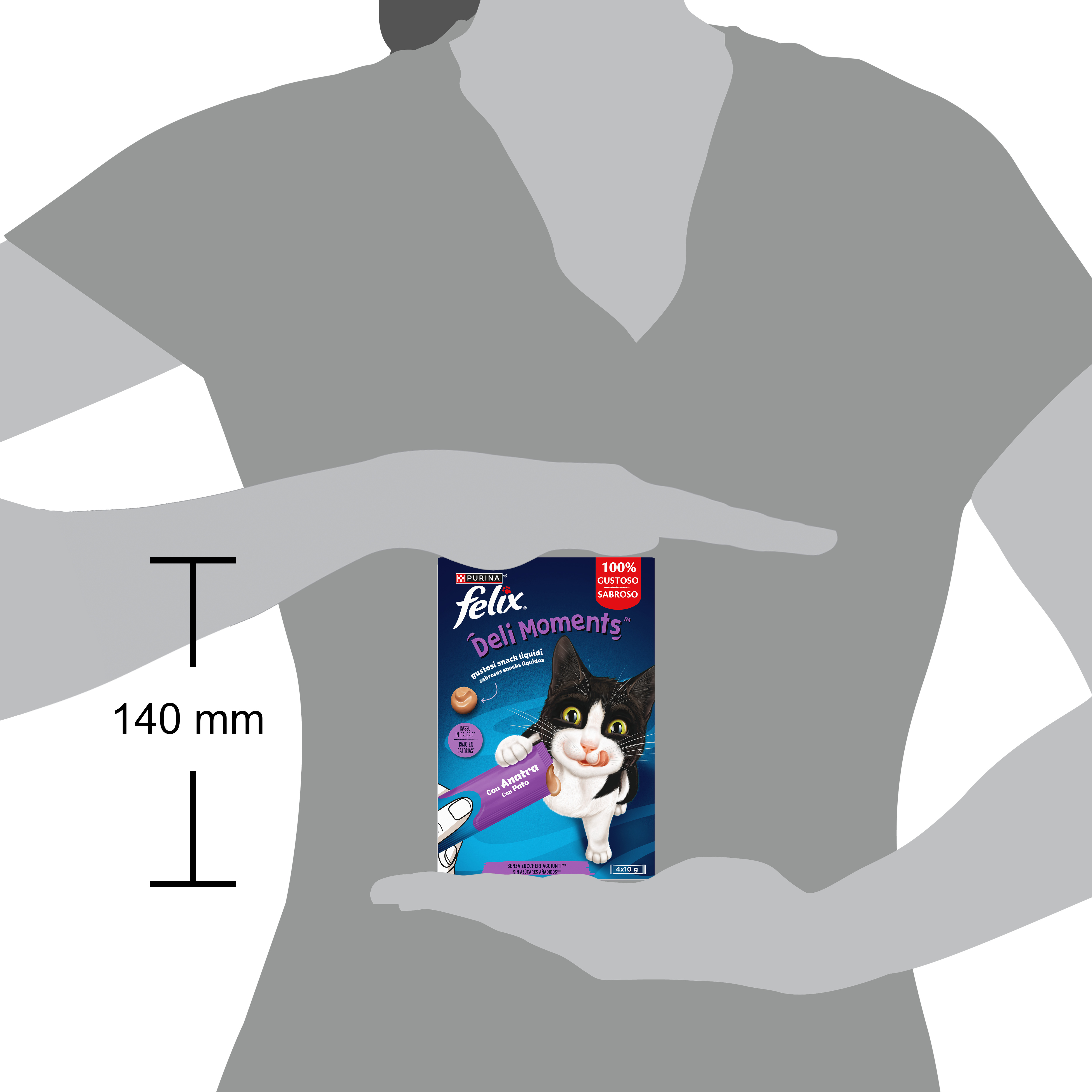 FELIX®&nbsp;Deli Moments™ gustosi snack liquidi per gatti con Anatra 4x10g Bustine