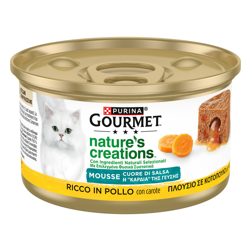 GOURMET NATURE'S CREATIONS Cuore di Salsa 85g Ricco in Pollo guarnito con Carote - Purina Shop 85 G