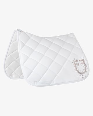 Dressage saddle pad rhinestone logo
