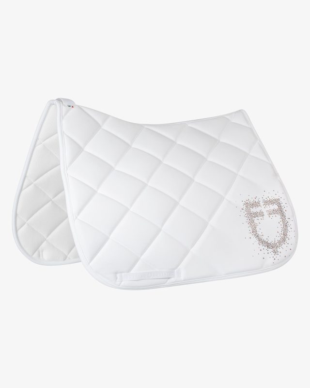 Dressage saddle pad rhinestone logo