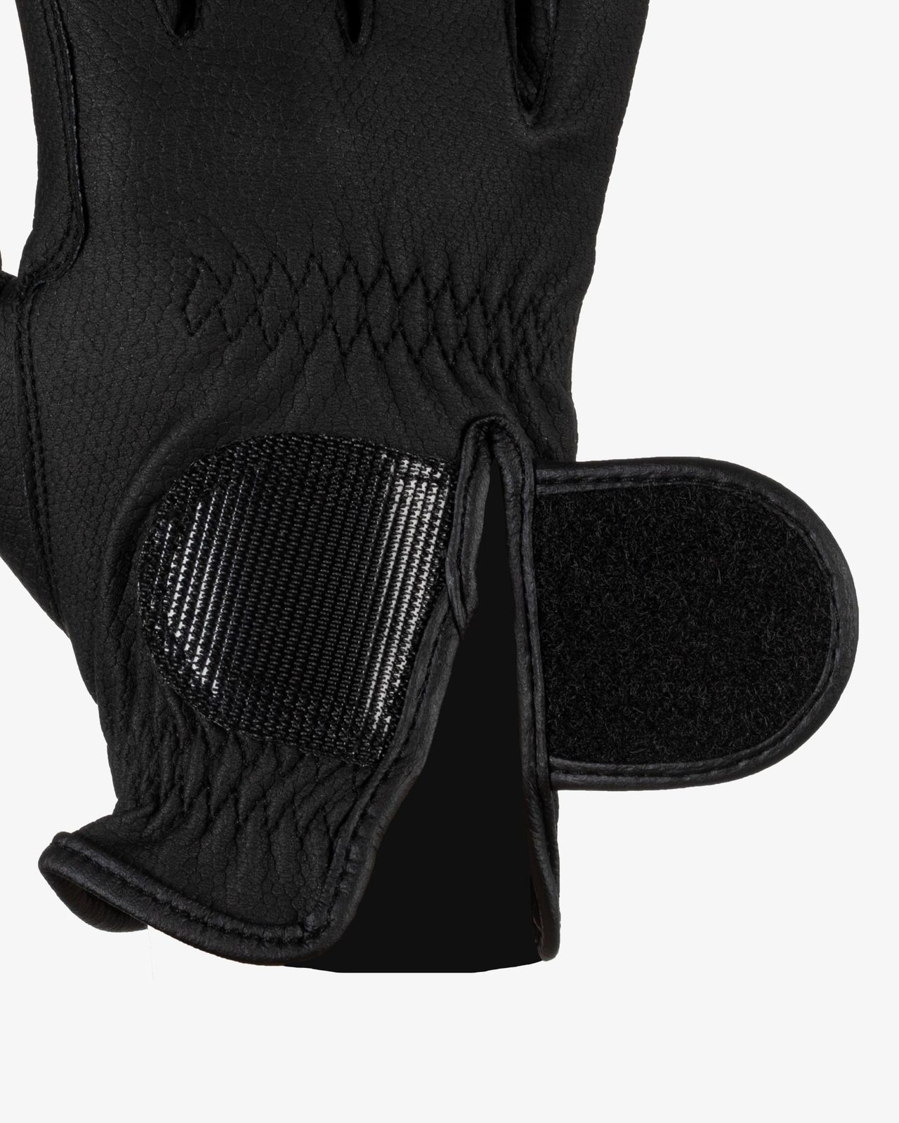 Unisex padded gloves in synthetic leather with hook-and-loop closure