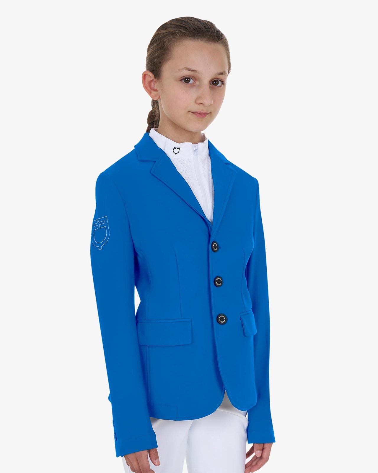 Kids' unisex three-button competition jacket Equestro X FISE