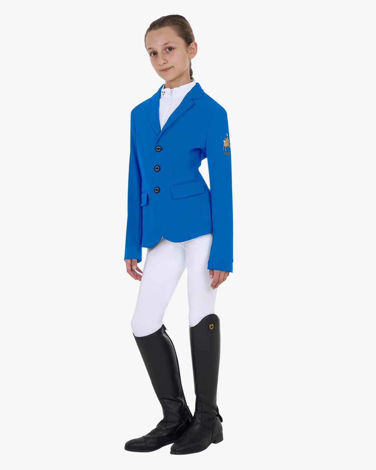 Kids' unisex three-button competition jacket Equestro X FISE