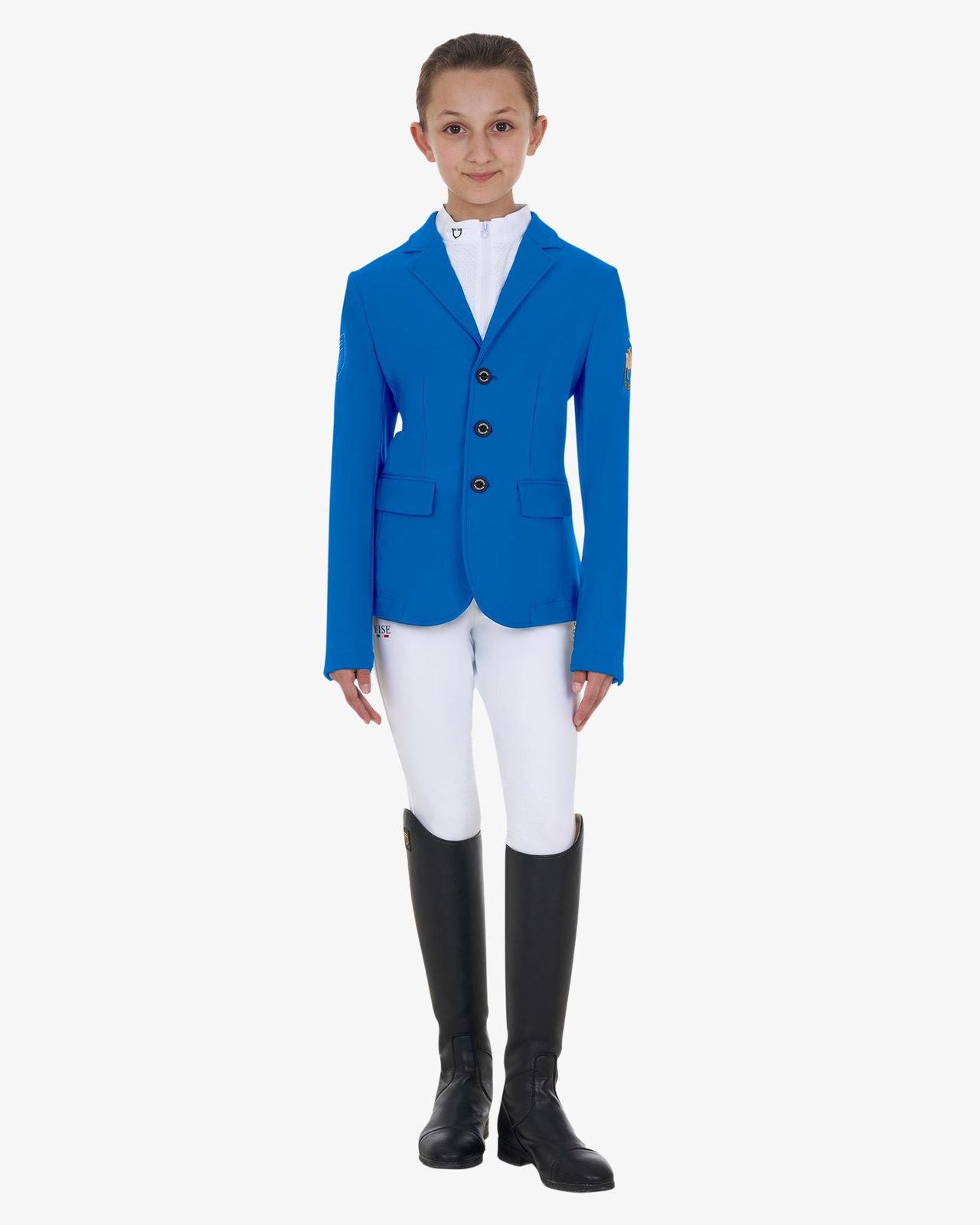 Kids' unisex three-button competition jacket Equestro X FISE