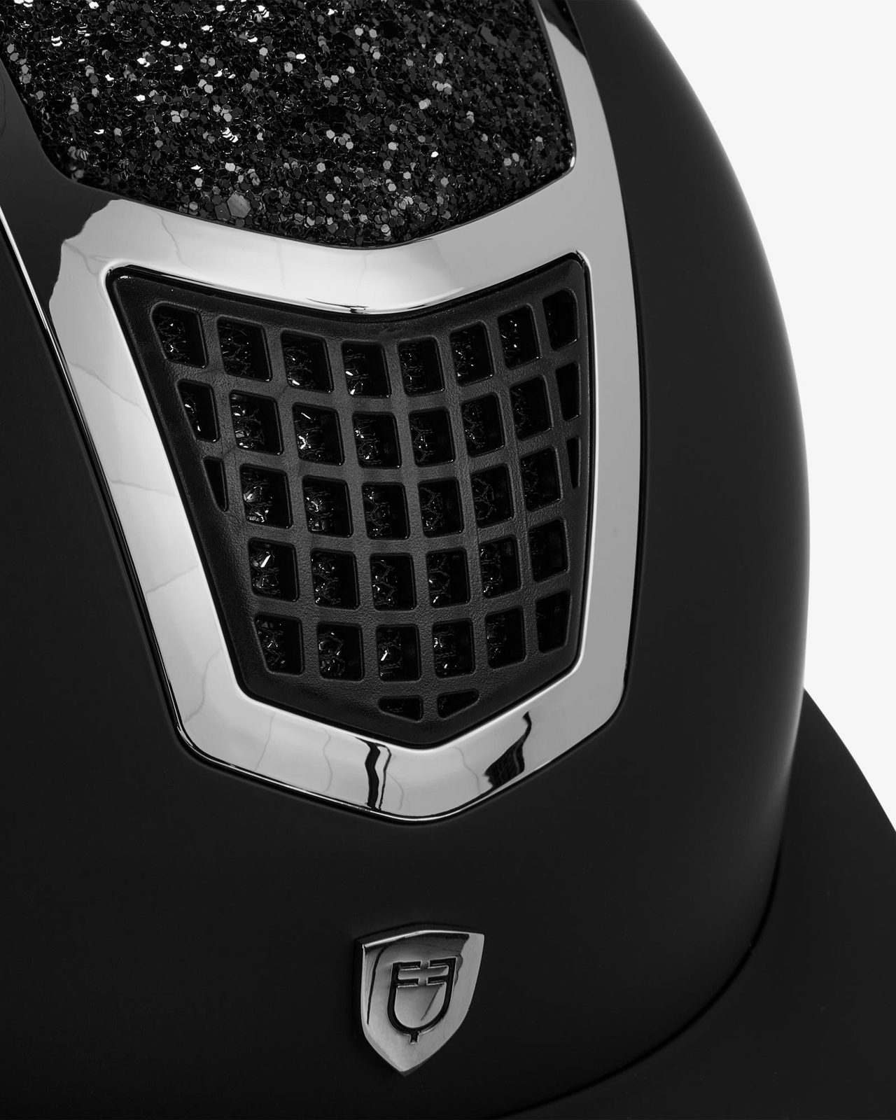 Helmet with rhinestones and wide visor homologation EN 1384-2023