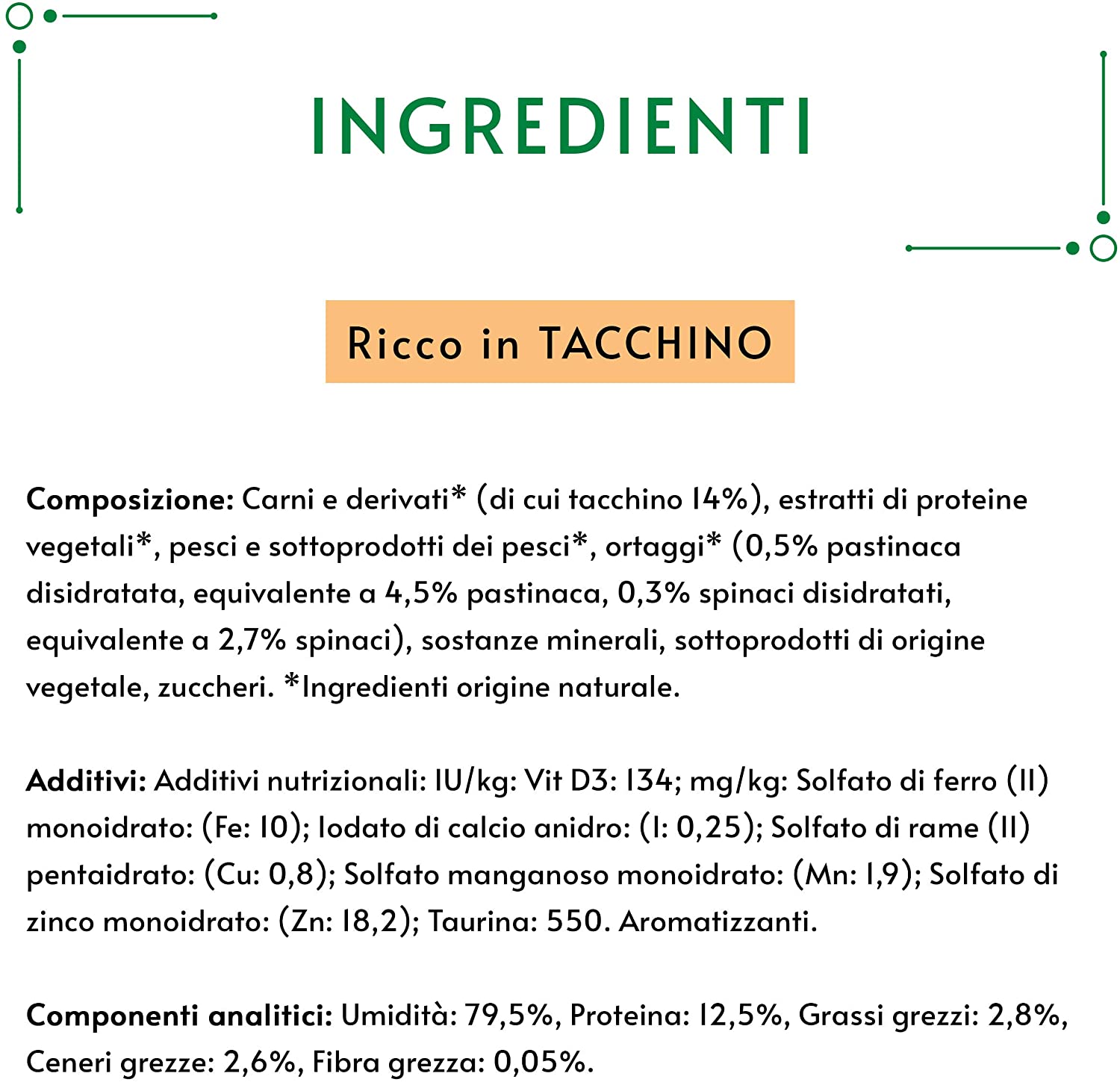 Gourmet Nature's Creations, Ricco in Tacchino, guarnito con spinaci e pastinaca


