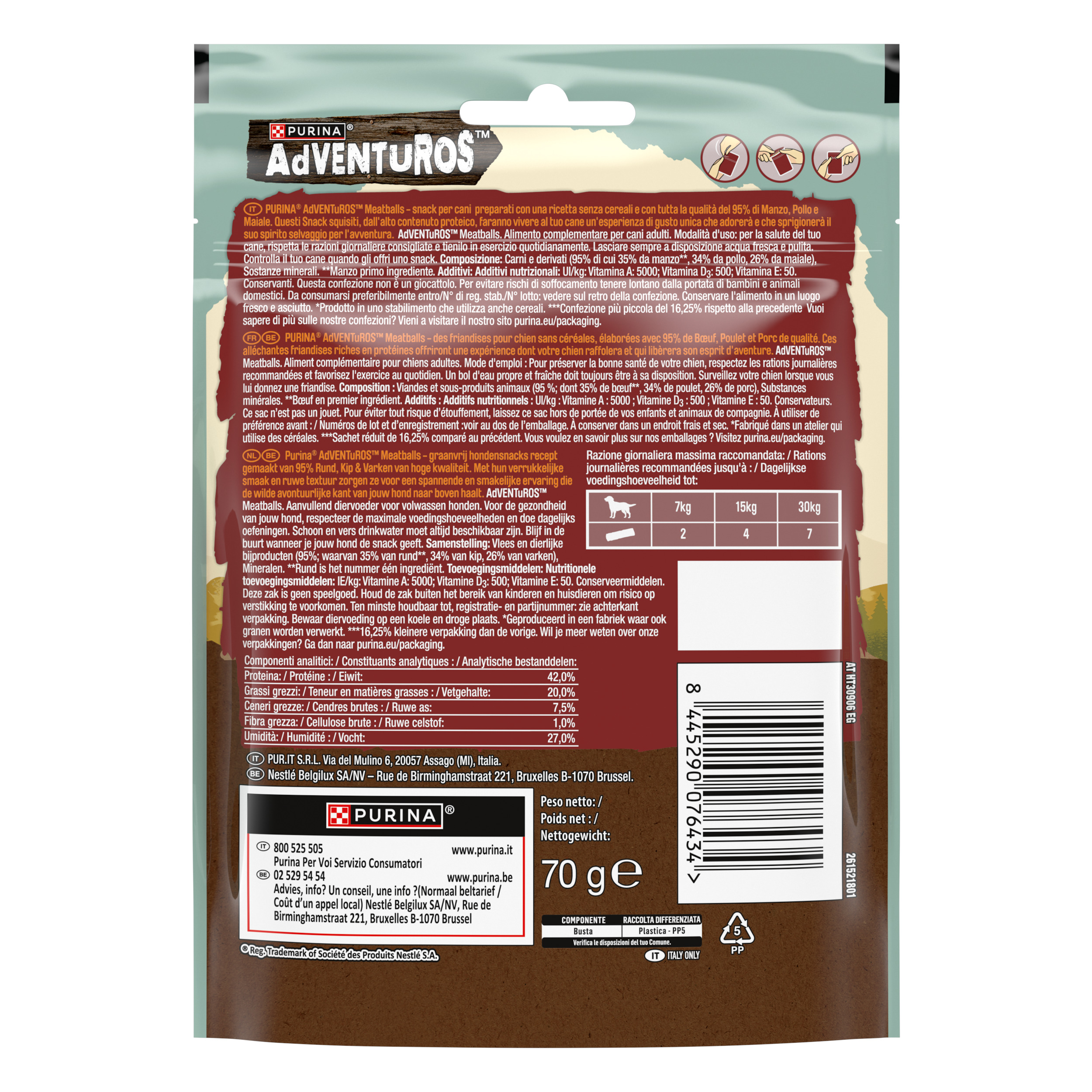 Adventuros High Meat Meatballs nº1 ingrediente Manzo