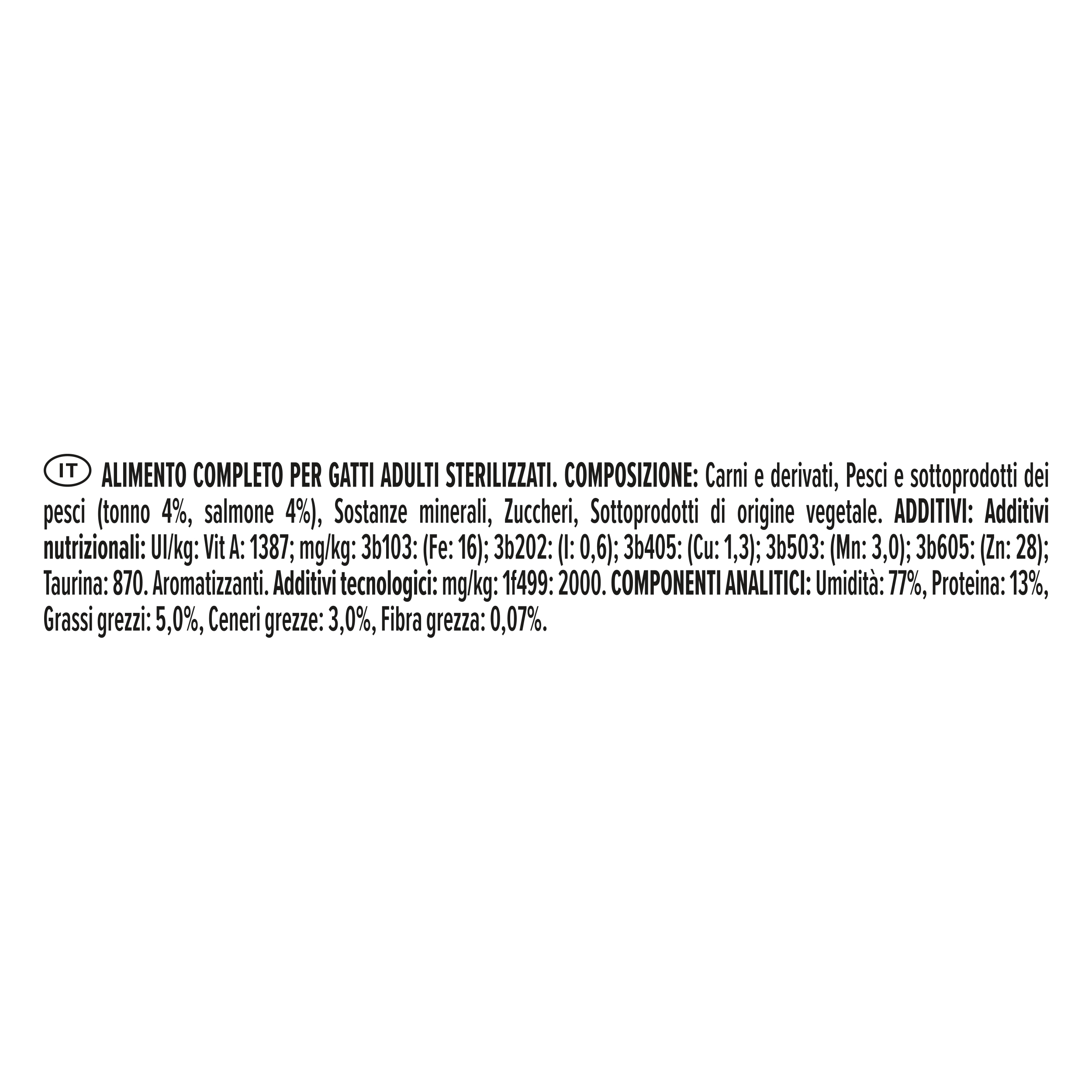 PURINA® PRO PLAN® STERILISED MAINTENANCE, Terrine, con tonno e salmone