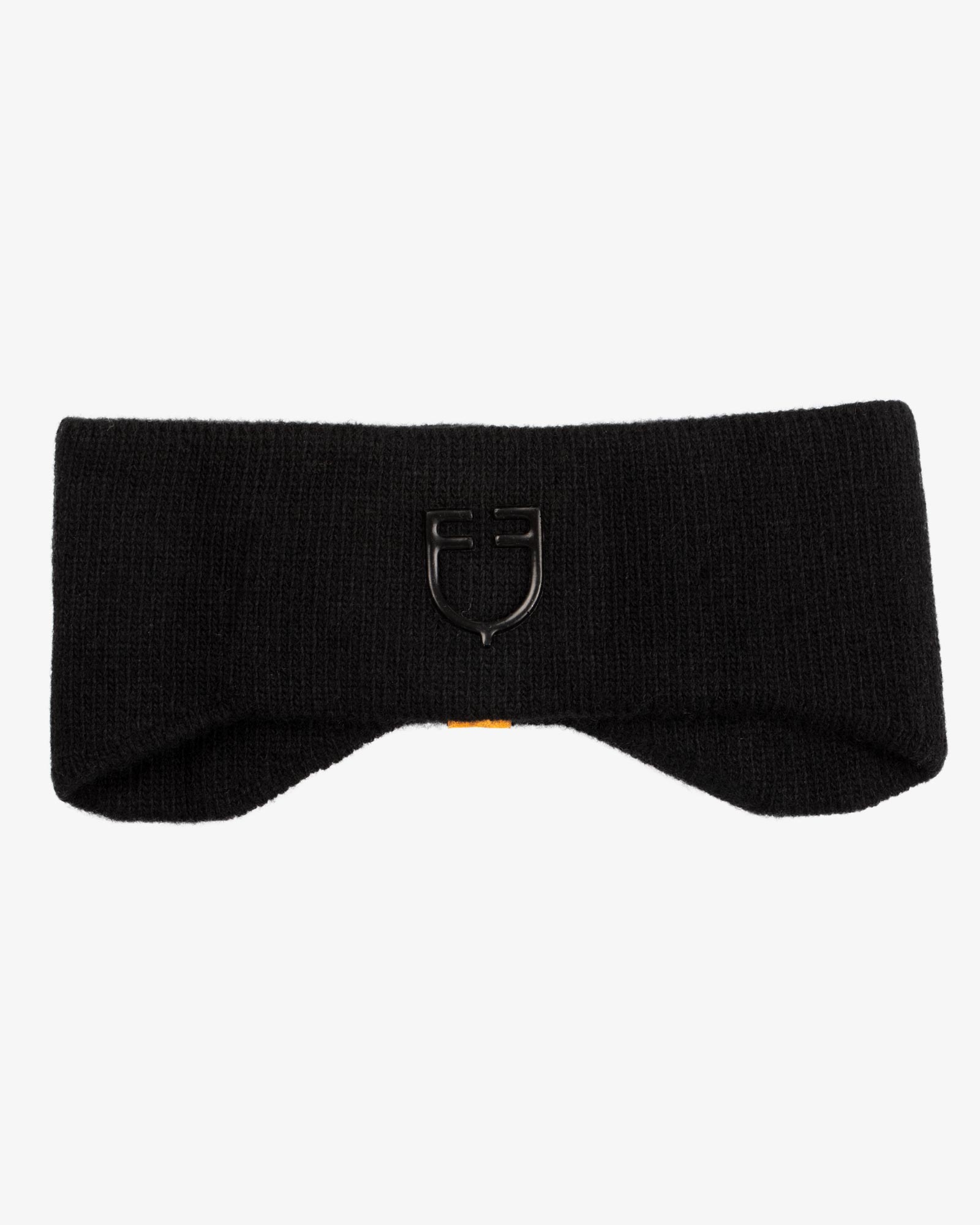 Unisex ribbed wool earmuff headband with logo