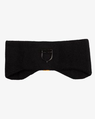 Unisex ribbed wool earmuff headband with logo