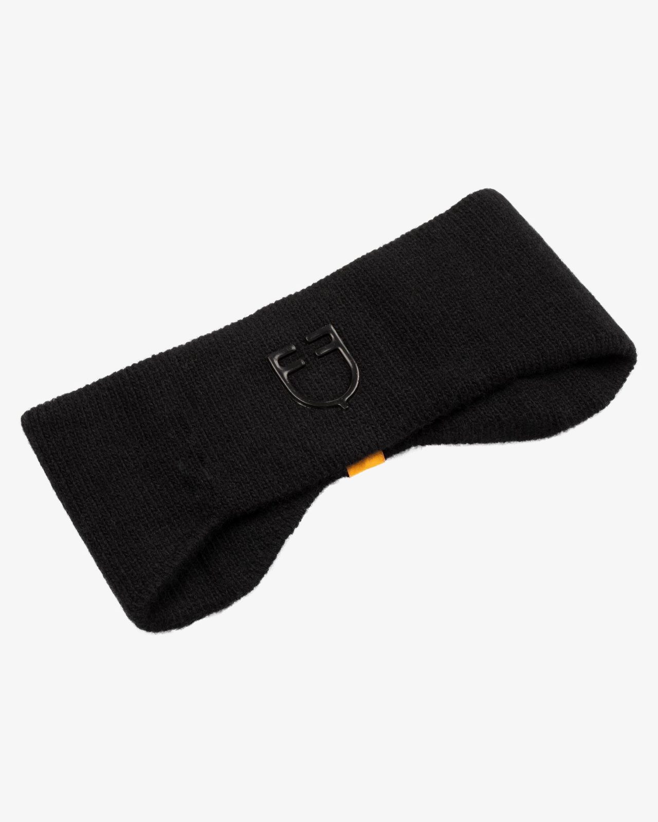 Unisex ribbed wool earmuff headband with logo