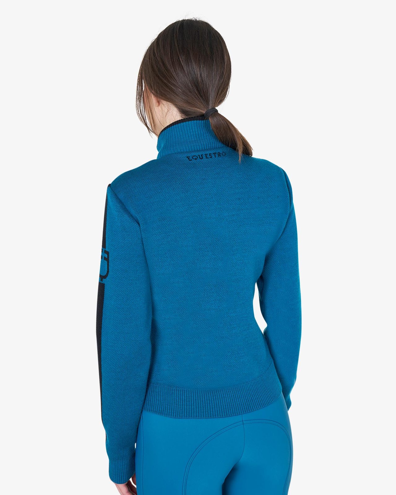 Piumino da donna in nylon e maglia con cerniera