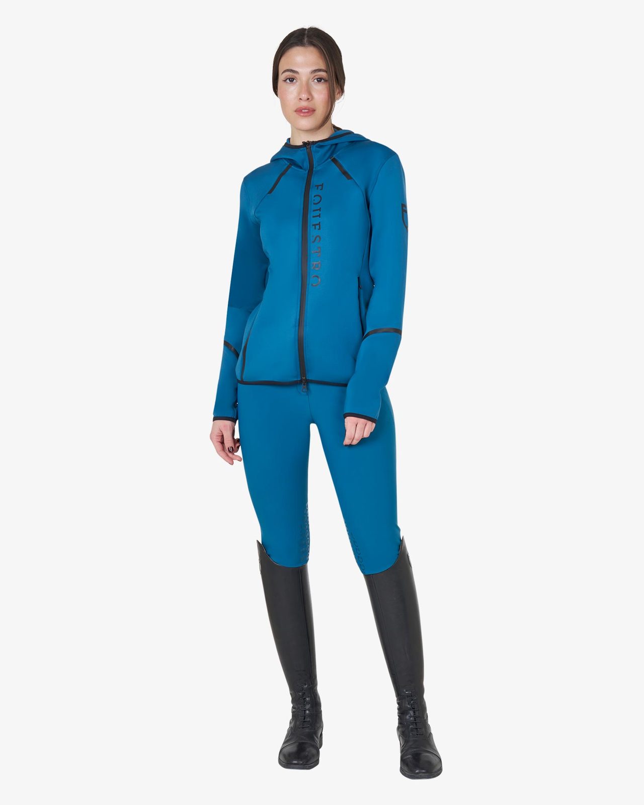 Women's technical sweatshirt in jersey with zip