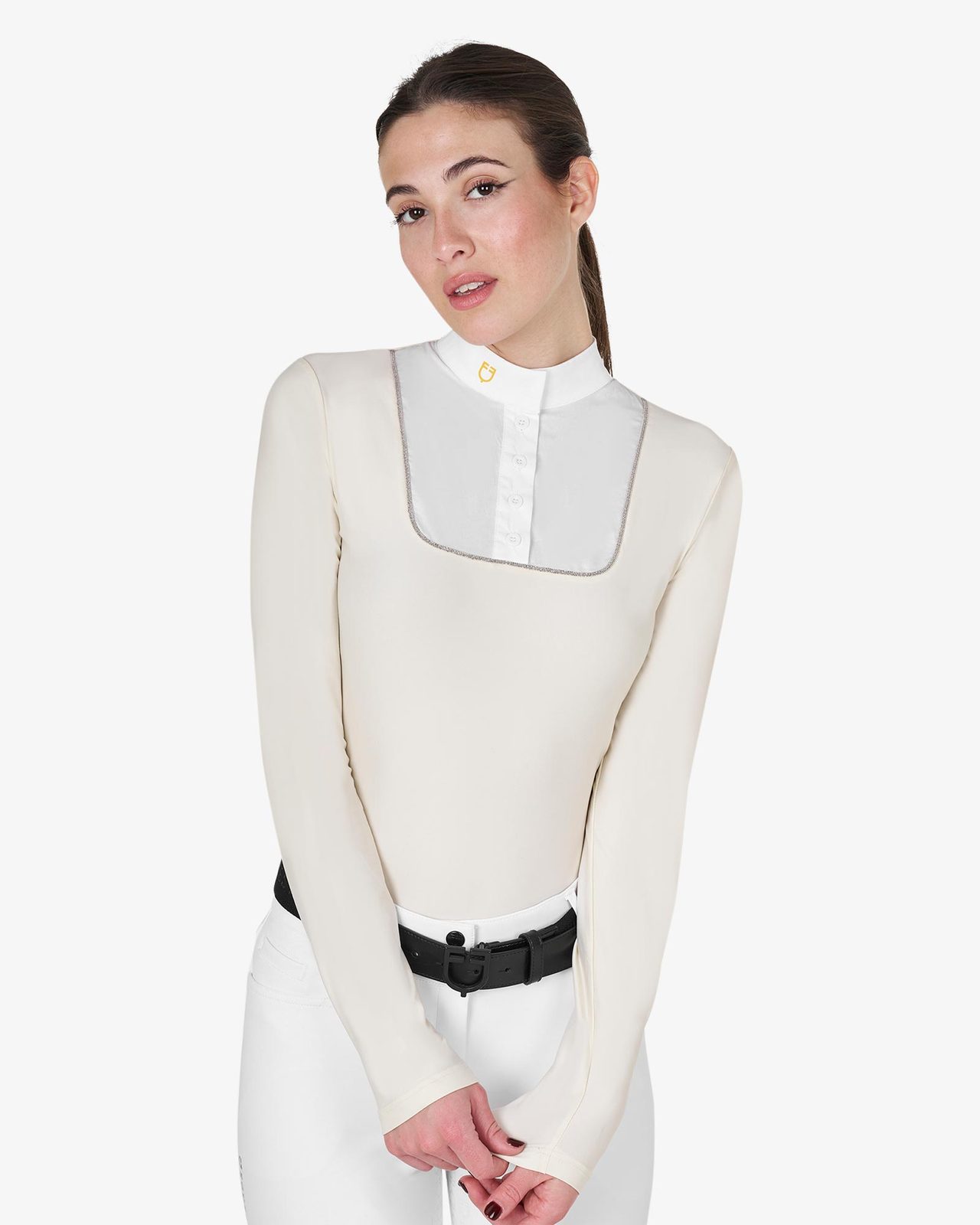 Polo donna slim fit da concorso con bottoni