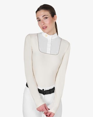 Polo donna slim fit da concorso con bottoni