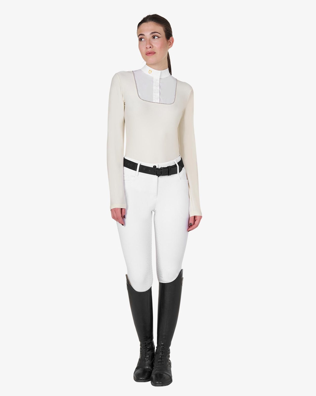 Polo donna slim fit da concorso con bottoni
