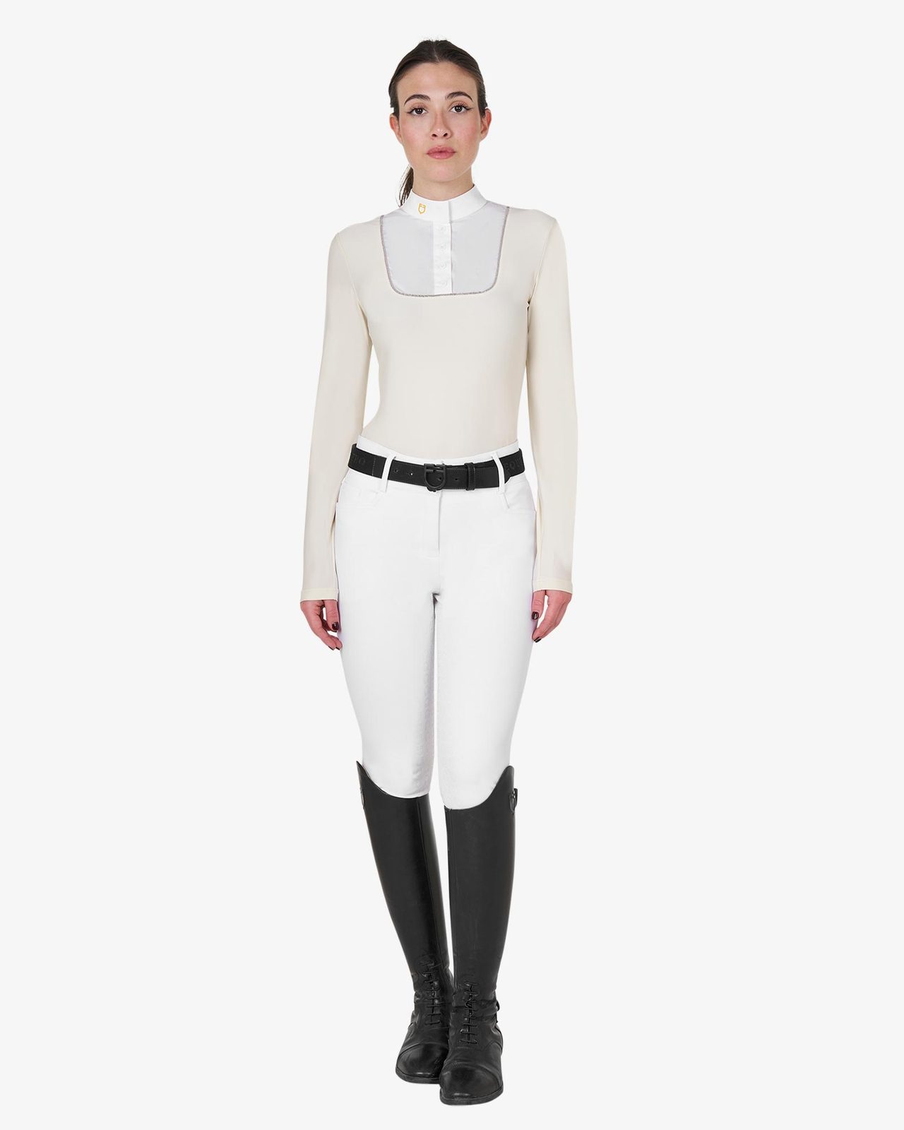 Polo donna slim fit da concorso con bottoni