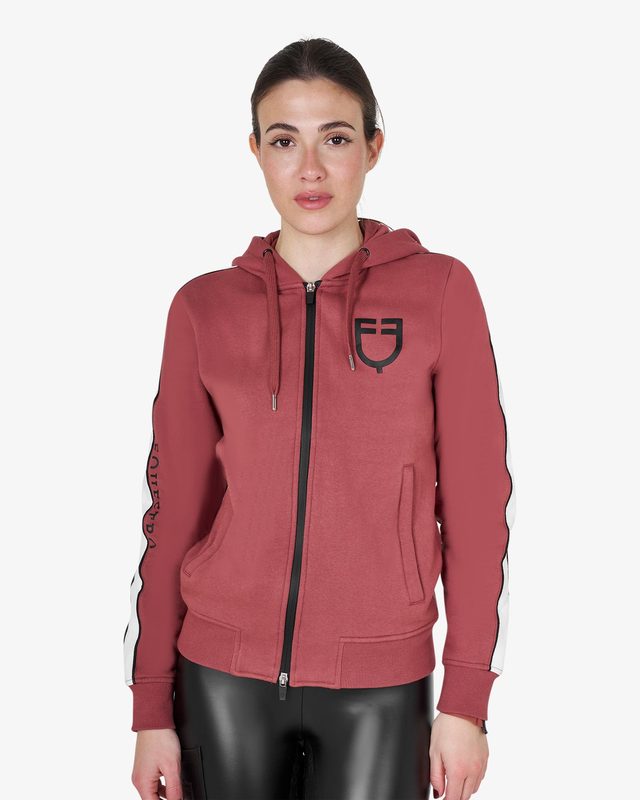 Women's hooded sweatshirt with front zip