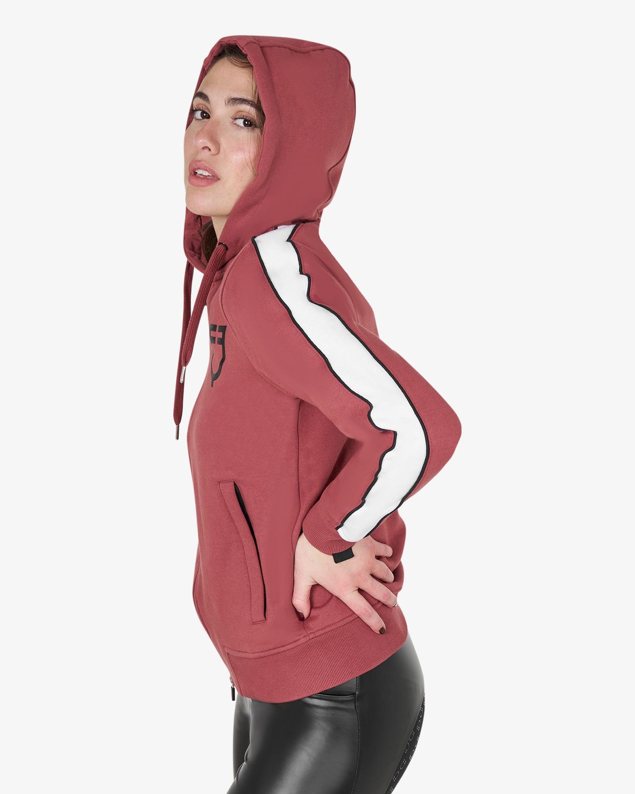 Felpa da donna con cappuccio e zip frontale