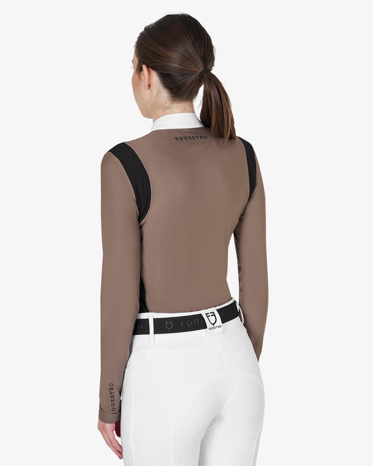 Polo donna slim fit in tessuto tecnico