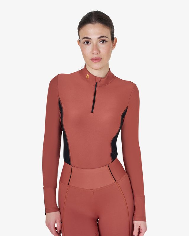Women's long-sleeved training technical polo shirt