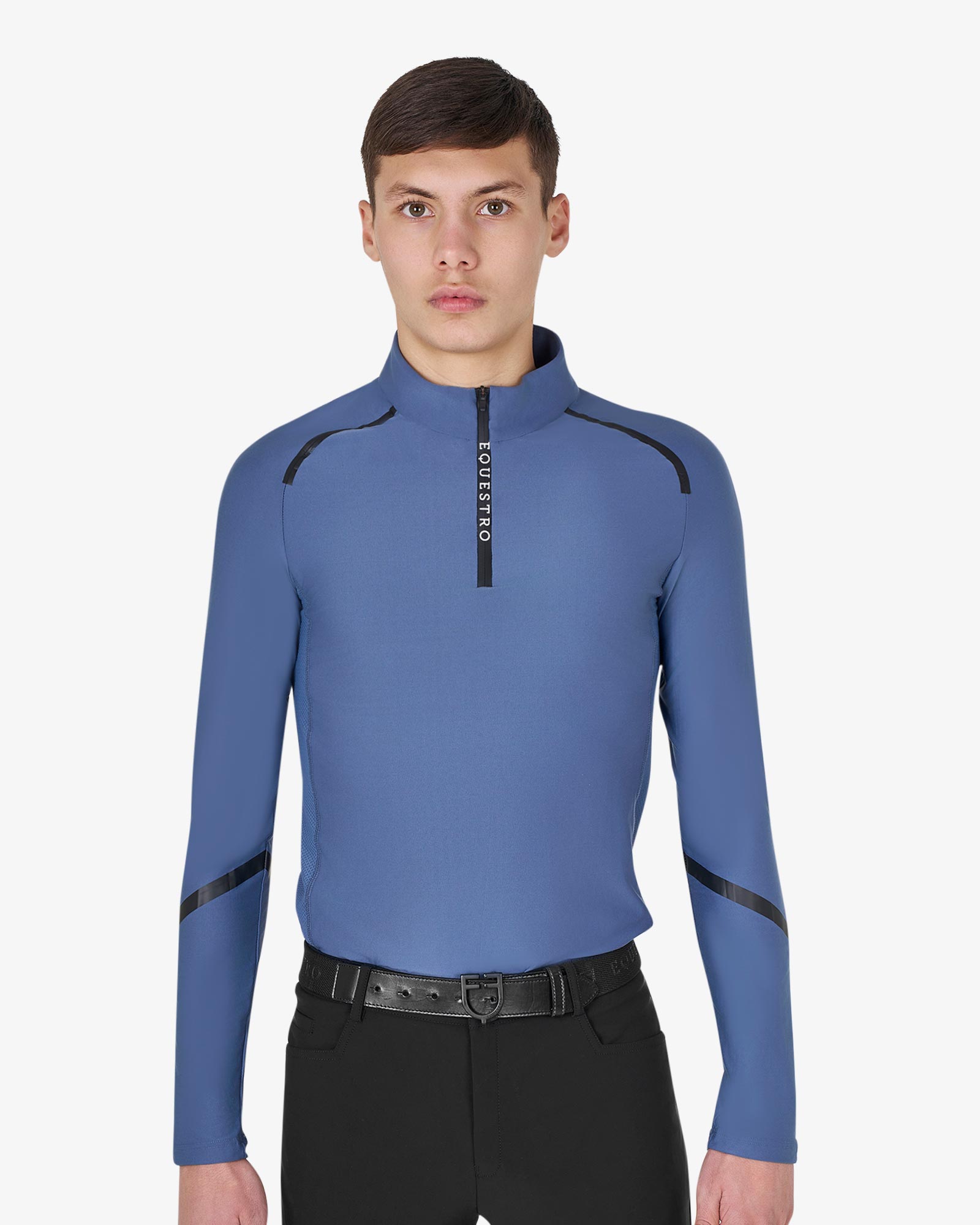 Polo uomo da allenamento slim fit manica lunga