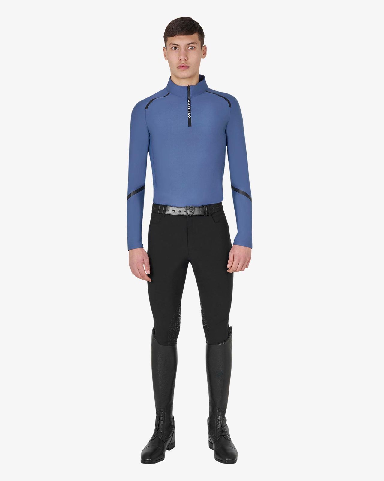 Polo uomo da allenamento slim fit manica lunga
