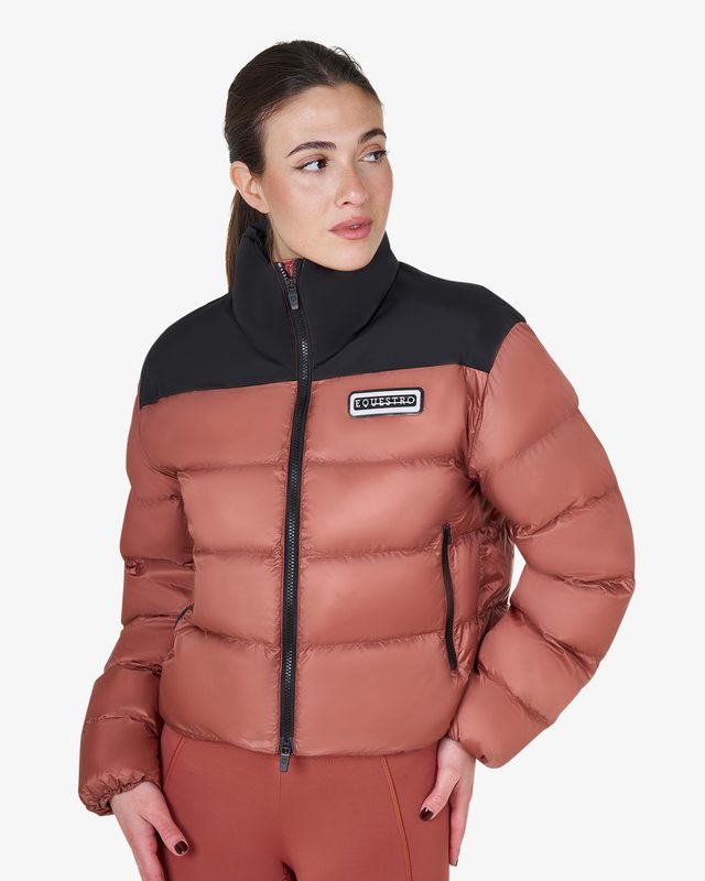 Women's cropped down jacket stretch fabric