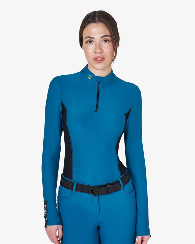 Women's long-sleeved training technical polo shirt