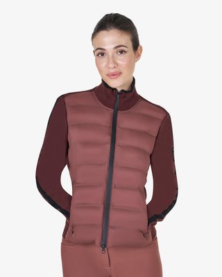 Piumino da donna in nylon e maglia con cerniera