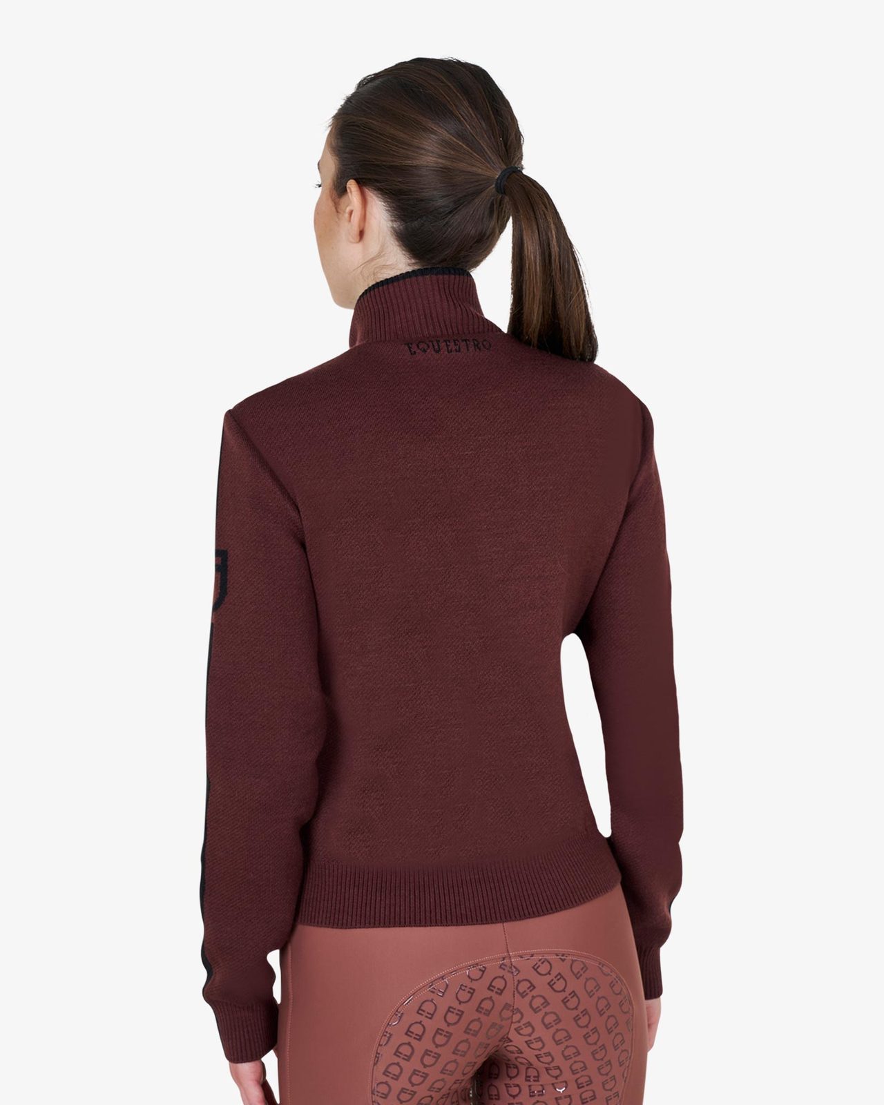 Piumino da donna in nylon e maglia con cerniera