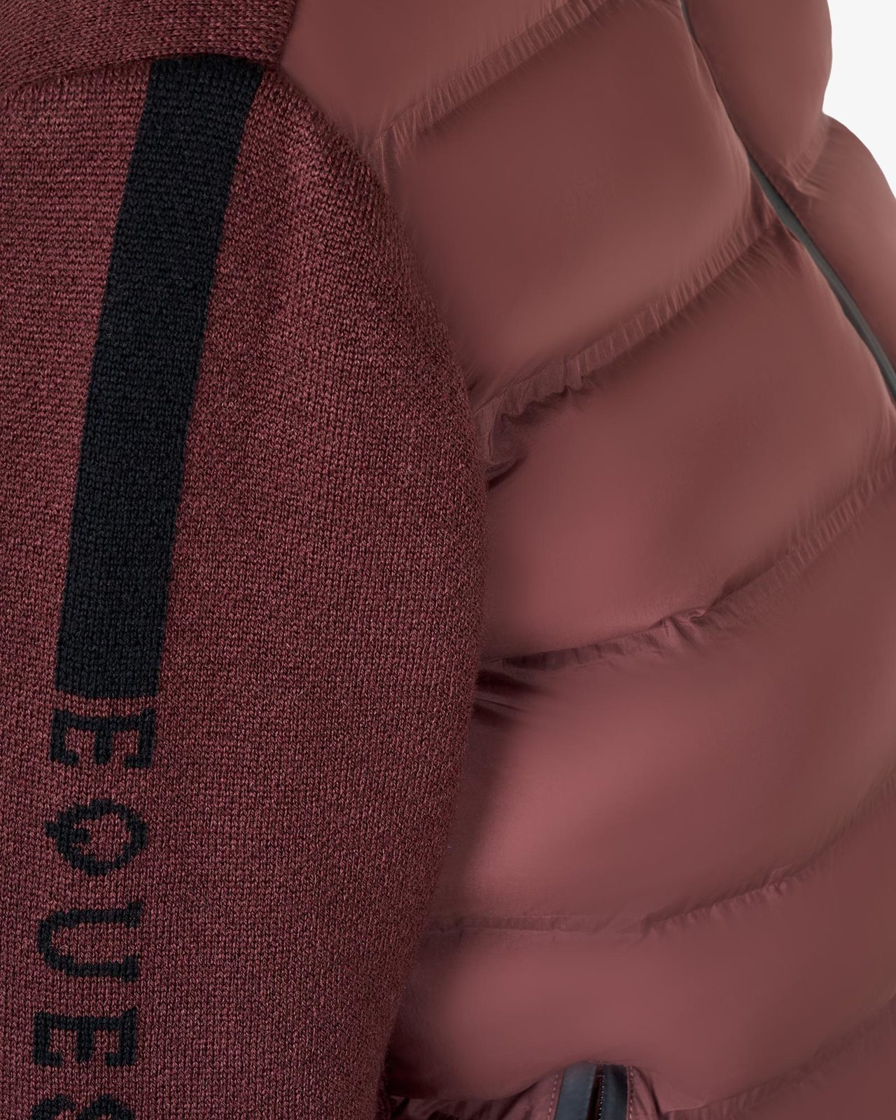 Piumino da donna in nylon e maglia con cerniera
